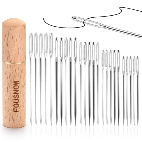 25 PCS Steel Sewing Needles Embroidery Large Eye Needles for Handsewing - size: 25 Pcs