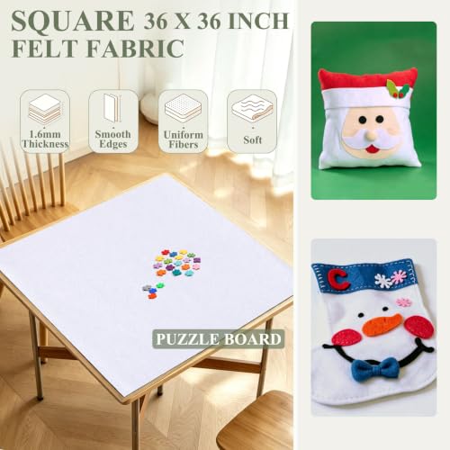 White Felt Fabric 36" X 36"(1 Square Yard) 1.6mm Thick Soft Felt Sheet - color: White
