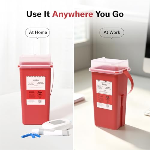 Alcedo Sharps Container 2 Quart (3-Pack) for Home Use & Travel Disposal - size: 2 Quart