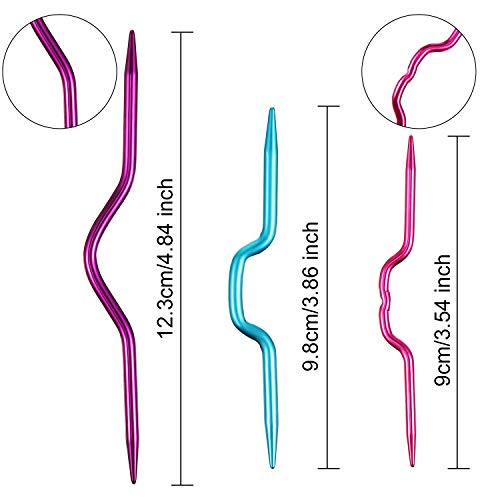 WILLBOND 9 Pcs Cable Stitch Holders Aluminum Knitting Needles