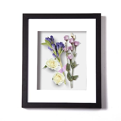 Muzilife 11x14 Shadow Box 3D Picture Frame with Mat, Wood, 1 Pack, Black - color: 1pcs 11x14-black