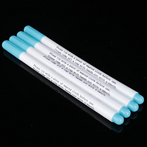 YUYTE Water Erasable Pen Water Erasable Ink Pens 1mm Fabric Markers Air Erasable Pen/Water Soluble Pens for Fabric Cloth - Blue