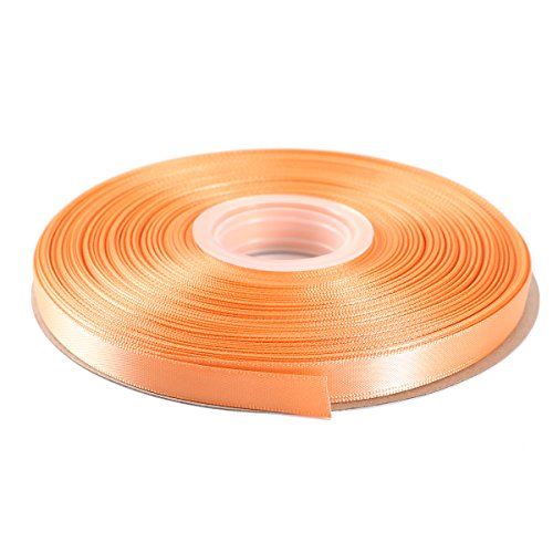 ITIsparkle 3/8" Inch Double Faced Satin Ribbon 50 Yards-Roll Set for Gift Wrapping Scrap Books Party Favor Hair Braids Baby Shower Decoration Floral Arrangement Craft Supplies, Peach Ribbon - color: Peach
