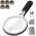 10X 20X 45X Magnifying Glass with 48 LED Light - color: Black Handle