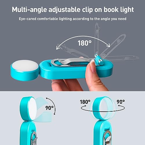 VAVOFO USB Rechargeable Book Light, Bookmark Clip on LED Reading Light - color: Blue
