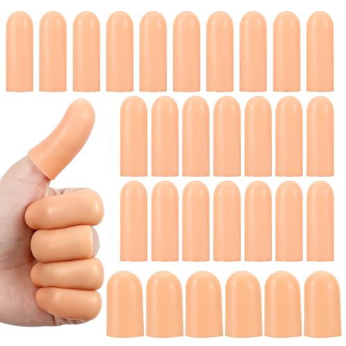 30 Pcs Gel Finger Cots, Reusable Silicone Finger Protectors