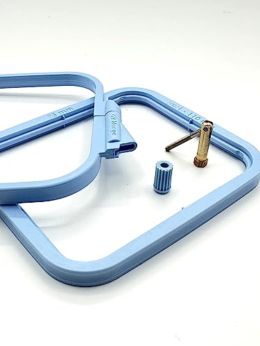 Nurge Square Embroidery Hoop - Plastic Cross Stitch Frame for Needlepoint & Embroidery - Adjustable Craft Hoop - Blue - No:2 (Small) - color: Blue, size: No:2 (Small)