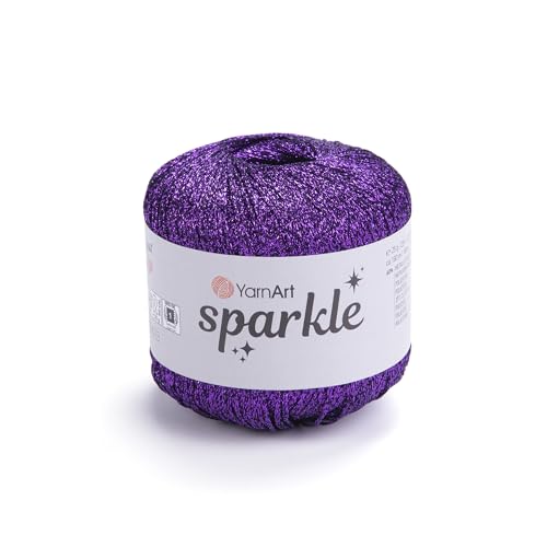 YarnArt Sparkle - Metallic Glitter Fine Lightweight Yarn for Crochet & Knitting, Amigurumi, Cardigans, Shawls, Bag Making, Soft Craft (1342) - color: 1342
