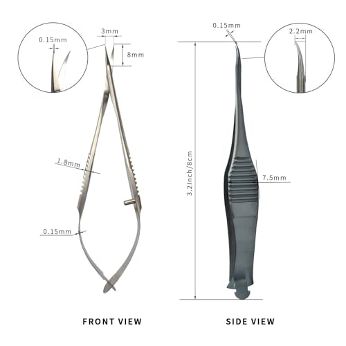 RWD VANNAS Micro Spring Scissors, 3.2" Curved Fan Tip (S11037-08) - size: Fan Curved Tip-S11037-08