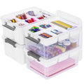 Citylife 17QT 4Packs Clear Craft Organizers and Storage Bins with Lids - size: 17 Qt- 4 Pack- W
