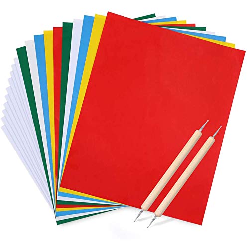Transfer Paper and Tracing Paper with Embossing Stylus, Kissbuty 22 Pcs Carbon Water-Soluble Transfer Papers Transfer Pattern on Cloth,Canvas,Fabric,Wood for Sewing Cross Stitch Embroidery Paint Kit