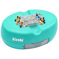 Sizobi Magnetic Pin Holder with 100 Pcs Pins, Sewing Supplies Organizer - color: Sky blue