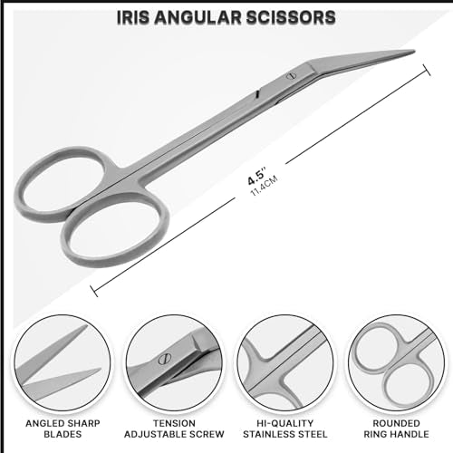 Iris Scissors 4.50" Str/Cud/Angled TC Tungsten Carbide, Supercut O.R. Grade (O.R. Grade Angled) - style: O.R. Grade Angled