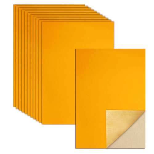 Biaungdo Self Adhesive Felt Sheets, Yellow, 12 Pcs, 8 x 12 Inch - color: Yellow