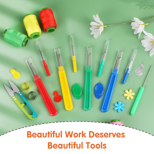 20 PCS Seam Ripper Kit for Sewing, Needle Threader, Thread Snips, Thimble, Tape Measure, Tailors Awl, Large Thread Remover and Small Stitch Ripper Sewing Supplies and Accessories for Craft