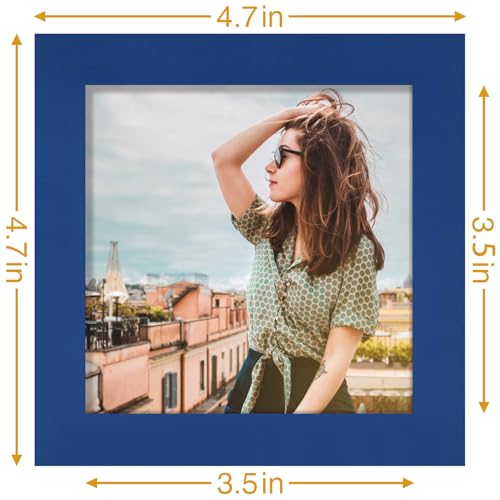 Vittanly 4x4 Picture Frame for Wall or Tabletop, Royal Blue - color: Royal Blue, size: 4x4