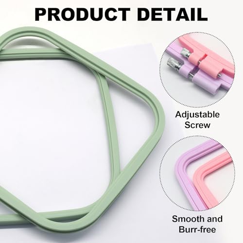 Marvexi 5Pcs Square Plastic Embroidery Hoops - size: 5pcs