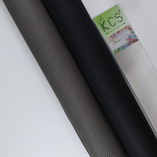 KCS 2 pc of 15" x 18"(38cmx45cm) Counted Cross Stitch Cotton Aida Cloth Needlework Fabric Box (Dark Grey+Black, 11CT) - color: Dark Grey+black, size: 11CT
