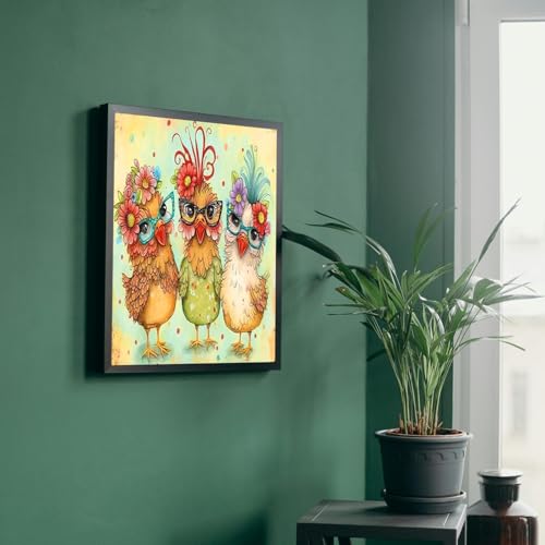 MBNTJHT Hen Chicken Stamped Cross Stitch Kits for Beginner,Cross Stitch Patterns Needlepoint Kits for Adults, Cross Stitch Supplies for Adults 14x14inch - color: X24101