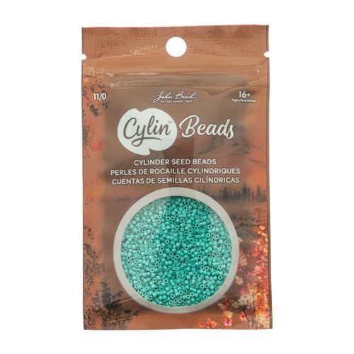 John Bead 25g Cylin Beads Opaque Turquoise Green 11/0 Glass Cylindrical Seed Beads for Jewelry Bracelets Necklaces Earrings Making Embroidery - color: Opaque Turquoise Green