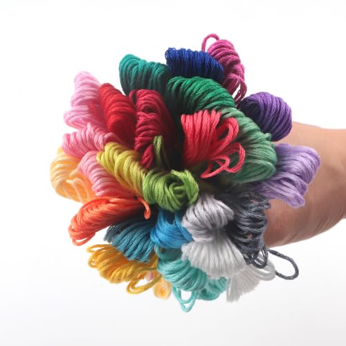 Double Mercerized Egyptian Cotton Embroidery Floss 8.75 Yards Per Skein for Cross Stitch Thread, Friendship Bracelets Floss, Craft Floss, Embroidery Floss Set (Set 24C (24 Skeins)) - color: Set 24C (24 Skeins)