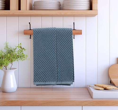 COTTON CRAFT Amazing Kitchen Towel - 12 Pack 100% Cotton Waffle Terry Towel - color: Blue, size: 12 Pack