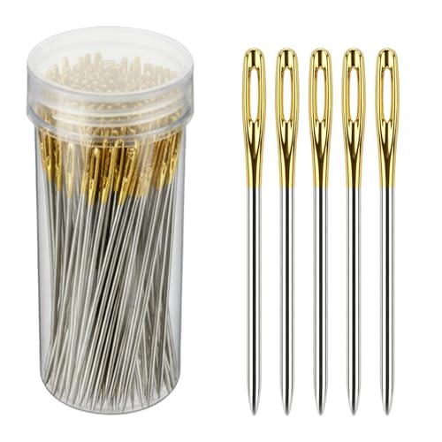 100pcs Cross Stitch Needles Hand-Stitched Embroidery, Embroidery Hand Needles Sewing Needles for Cross Stitching - Size 24
