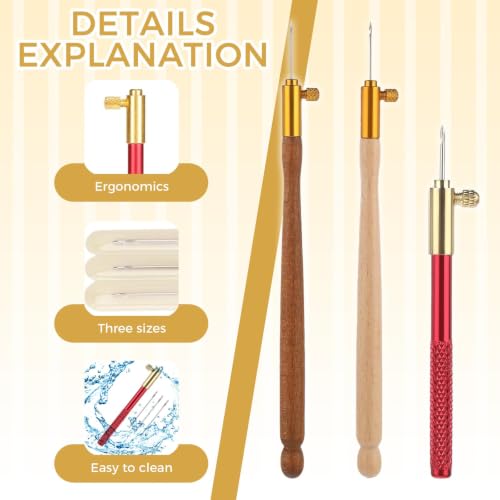 Bead Embroidery Kit, 3 Tambour Hooks + 9 Needles for Beading/Sequin/Knitting