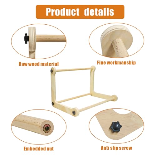 2 Pack Adjustable Wooden Embroidery Stands for Cross Stitch w 2 Sizes Rods