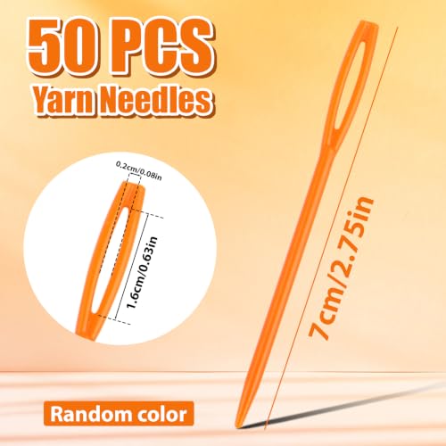 50 Pcs Plastic Yarn Needles Large Eye Plastic Needles for Yarn 2.75 Inch