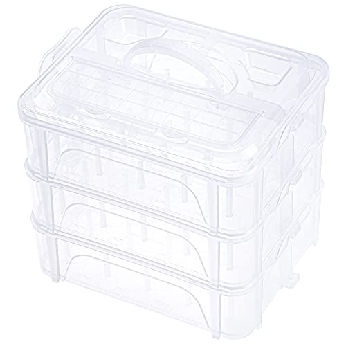 New brothread 3 Layer Stackable Clear Storage Box Organizer - size: 3 Layers