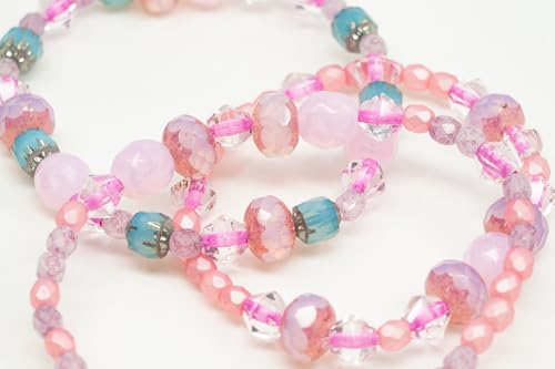 0.9 oz (25g) Mix of Faceted Fire Polished Czech Glass Beads (Round, Rondelle etc) 4-10mm, Cold Pink - color: Pink Mix MIX07