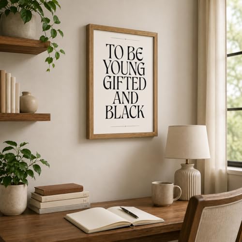 Framed African Black Boy Trendy Wall Art Positive Affirmations Wall Decor - color: Black Quotes, size: 10"L x 8"W