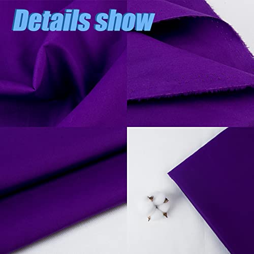 2 Yard Purple Cotton Fabric,Natural Cotton Poplin Fabric by The Yard, 59 Inches Wide 100% Cotton Fabric,Soft Embroidery Muslin Quilting Material for Sewing Material Apparel Cloth - color: Purple, size: 2 Yards