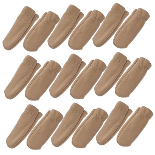 Gadpiparty 20 pcs Leather Finger Cots Sewing Finger Protectors for Needle Felting Knitting Hand Sewing and DIY Crafts Breathable Flexible Covers One Size