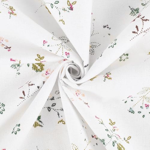 1.75 Yards Floral Patterned Beige Fabrics Gardenia Flower Print Square Patchwork Light Color Polycotton Flowers Printed Rectangle Quilting Fabric for Sewing Making Quilt DIY Craft Supply - size: 1600MM, style: Flower Pattern