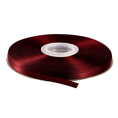 ITIsparkle 1/4" Inch Double Faced Satin Ribbon 50 Yards-Roll Set for Gift Wrapping Scrap Books Party Favor Hair Braids Baby Shower Decoration Floral Arrangement Craft Supplies, Burgundy 277# Ribbon - color: Burgundy