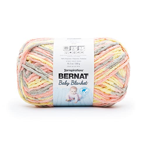 BERNAT BABY BLANKET YARN 300G 10.5 OZ, SPRING BLOSSOM - color: Spring Blossom, size: 1 Pack