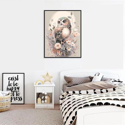 Mrnsiet Owl Counted Cross Stitch Kits for Adults, Animals Stamped Cross Stitch Kits for Beginners, Needlepoint Cross-Stitch Patterns Embroidery Kits Arts and Crafts for Home Decor 12×16 Inch - color: X240823