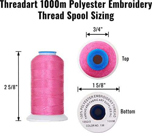 ThreadArt Polyester Machine Embroidery Thread, 1000M 40wt, Soft Gold 159 - color: Soft Gold
