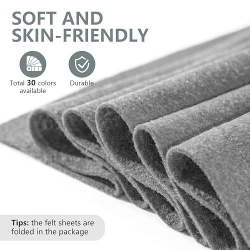 Dark Gray Soft Felt Sheet 36'' X 36'', 1.4mm Felt Fabric Sheet for Crafts - color: Dark Gray
