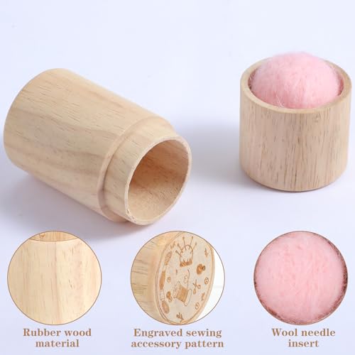 Wooden Needle Holder, Portable Needle Case Box, Sewing Needles Storage, Needles Organizer for Embroidery and Craft Essentials Supplies
