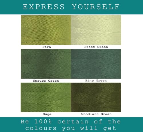 BlesSew Sewing Thread in Green Color Tones – 6 Spools of Polyester Thread for Sewing Machine for Beginners, Hand Stitching & Quilting - 1000 yds per Spool - color: Green