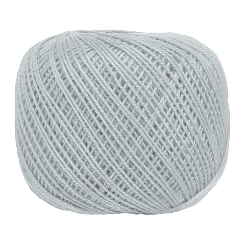 MECCANIXITY Crochet Thread Pearl Cotton Size 3 Light Gray Pearl 164 Yards for Crocheting Tatting Knitting Embroidery Sewing - color: Light Gray