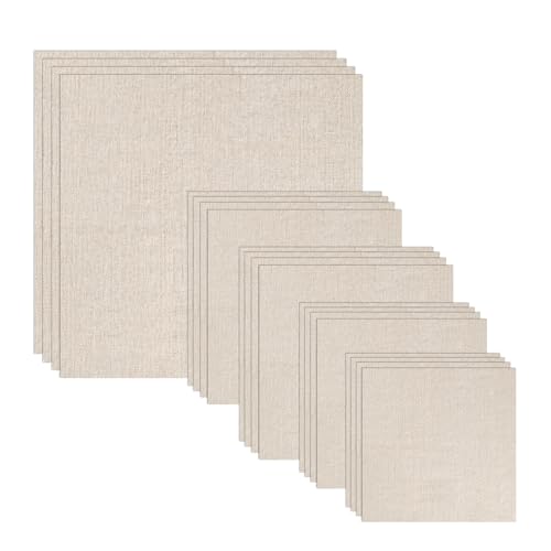 20 PCS Linen Natural Color Embroidery Fabric Pre-Cut - color: Natural Color 20 Pcs
