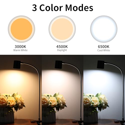 Dott Arts Desk Lamp,USB Clip On Light with 3 Color Modes,LED Reading Lamp - color: Brown