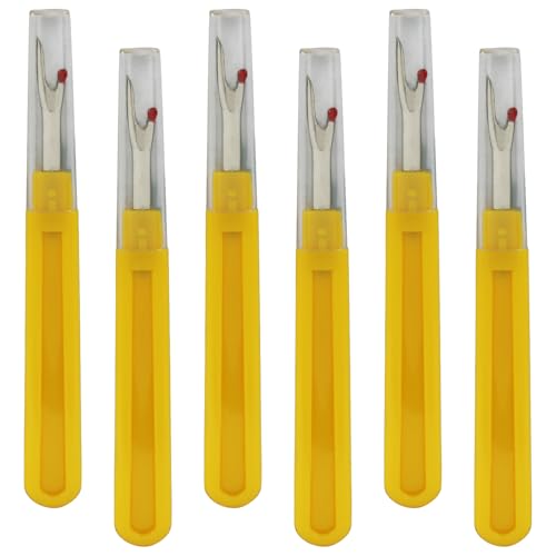 Hordion 6 PCS Seam Ripper Stitch Remover Tool, Yellow Seam Ripper - color: Yellow