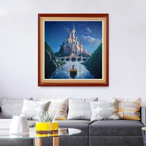 Foxhool Stamped Cross Stitch Kits,11CT Printed Cross Stitch Pattern Full Embroidery Kits for Beginner Needlepoint Kits&Castle Adventure 18x18 inch - color: ColorSet22