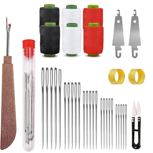 38PCS Big Eye Steel Sewing Needles Kit, for Handcraft Lovers (1 Set) - color: 1 Set