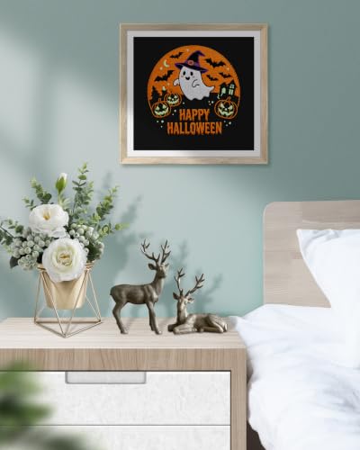 TINDTOP Halloween Embroidery Kit for Adult, Embroidery DIY Starter Kit, with Stamped Patterns, Hoop, Tools, Colorful Threads with Needles, Instructions (Halloween B) - color: Halloween B